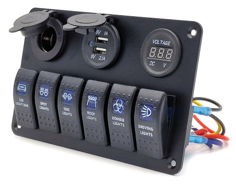 carling-6x-panel-wlacznikow-akcesoriow-gniazdo-usb-zapalniczki-woltomierz-12v